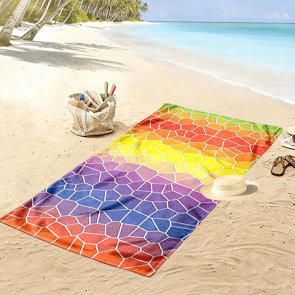 Rainbow Mosaic Beach Towel A must-have beach towel for beach travel