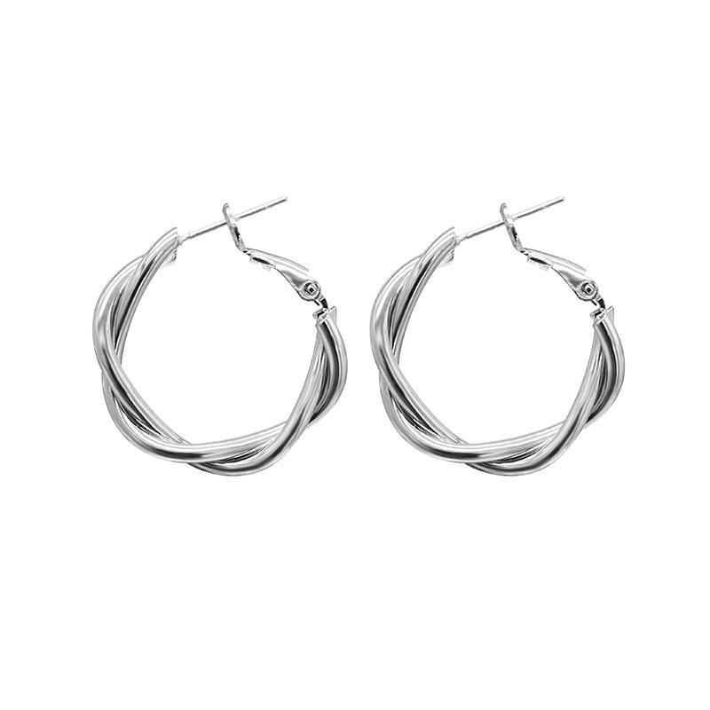Серьги-клипсы знаменитостей из серебра 925 пробы с круглыми иглами - французская мода для женщин 2023 года