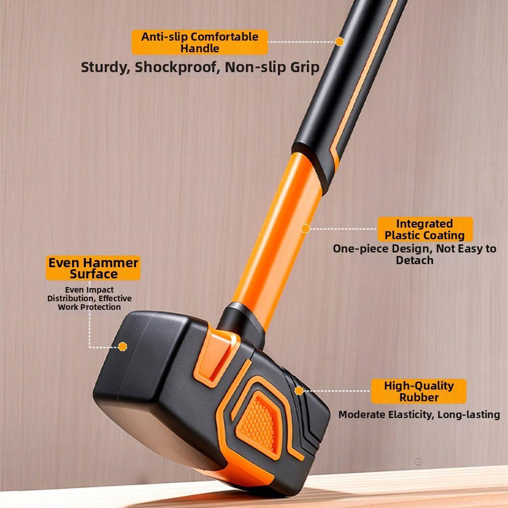 Leather Surface Rubber Hammer Multifunctional Soft Percussion Hammer  For Construction Workers