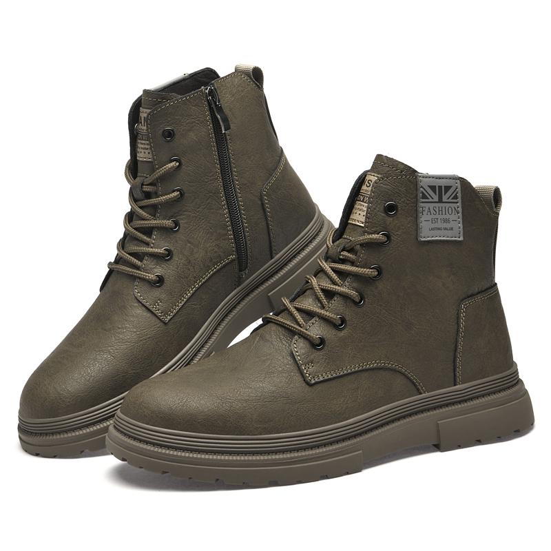 Зимние теплые удобные ботинки для пустыни высокие ботинки для отдыха мужские мотоциклетные ботинки на шнуровке ботильоны из натуральной кожи для активного отдыха