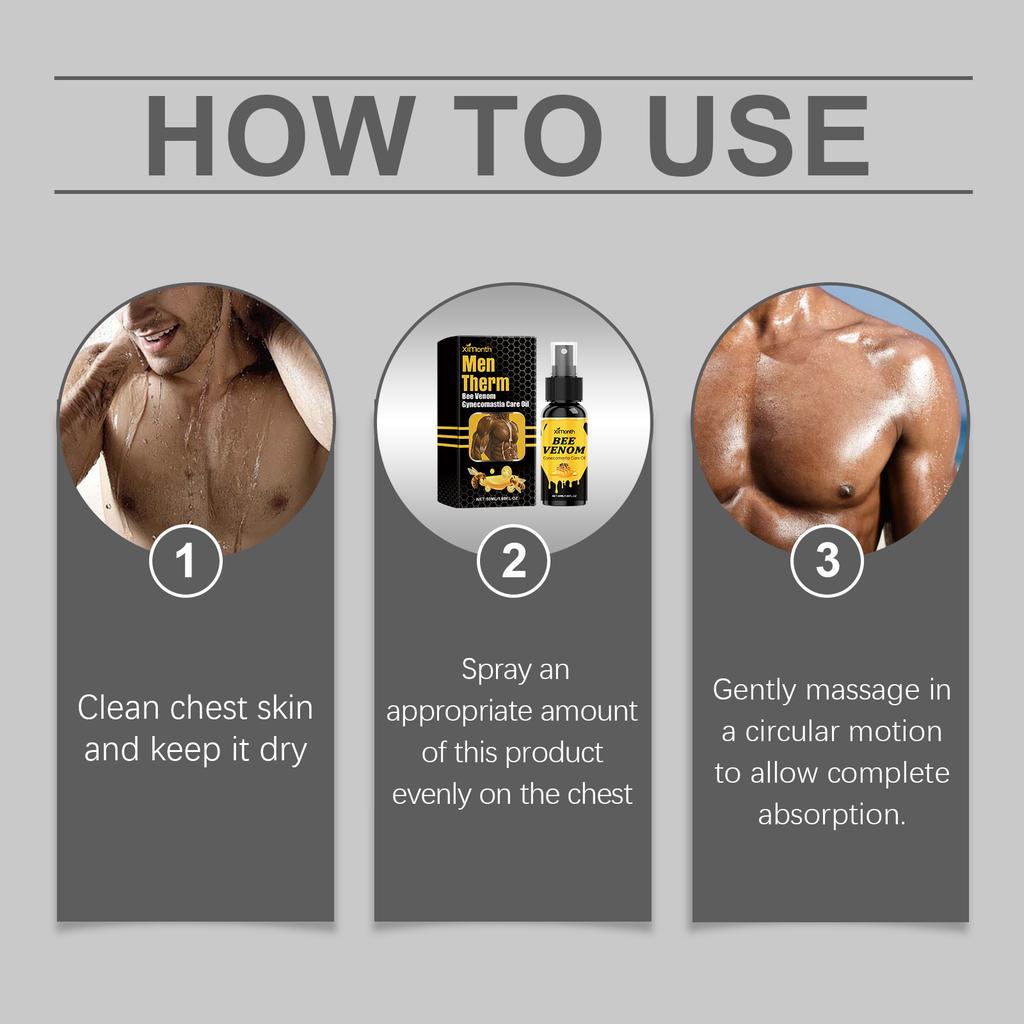 Спрей для укрепления груди для мужчин Мягко моделирует и моделирует контуры, создавая более упругие очертания, уменьшая гинекомастию и создавая более упругие линии груди. 50 мл