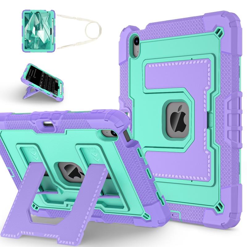Heavy Duty Shockproof Case for iPad Air 4 Air 5 Air 11 M2 M3 Rugged Protective Cover with Built in Kickstand Crossbody Strap