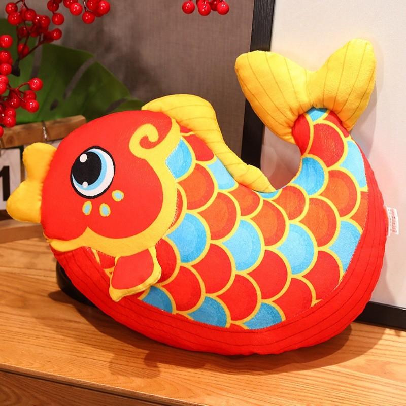 Koi Fish Plush Toys 2025 New Year Gifts Cartoon Fill Doll Mascot Xmas Ornament