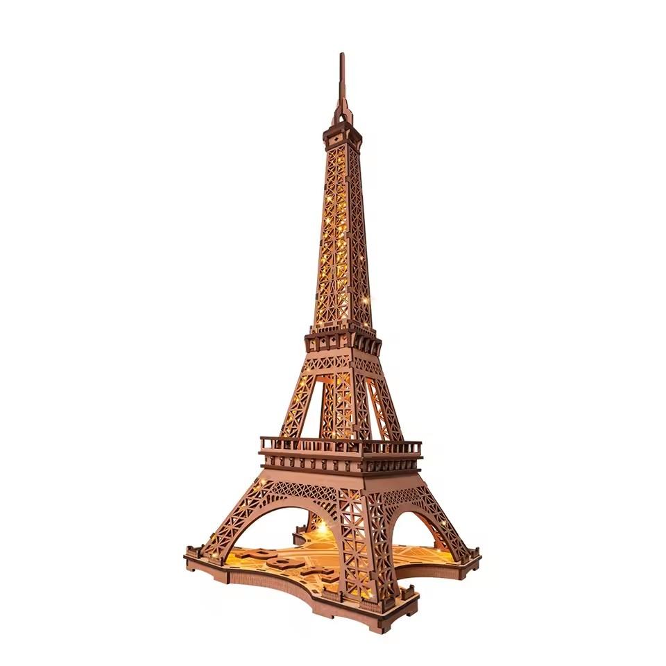 ROBOTIME Rolife Night of the Eiffel Tower 3D Wooden Puzzle TGL01