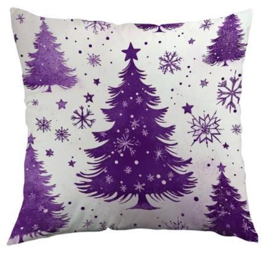 Pillow Cover Christmas Purple Simple Print Home Sofa Cushion Cover Pillow Cover