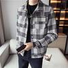 Men's Trendy Plaid Wool Jacket - Slim, Thick, Short Coat for Autumn and Winter