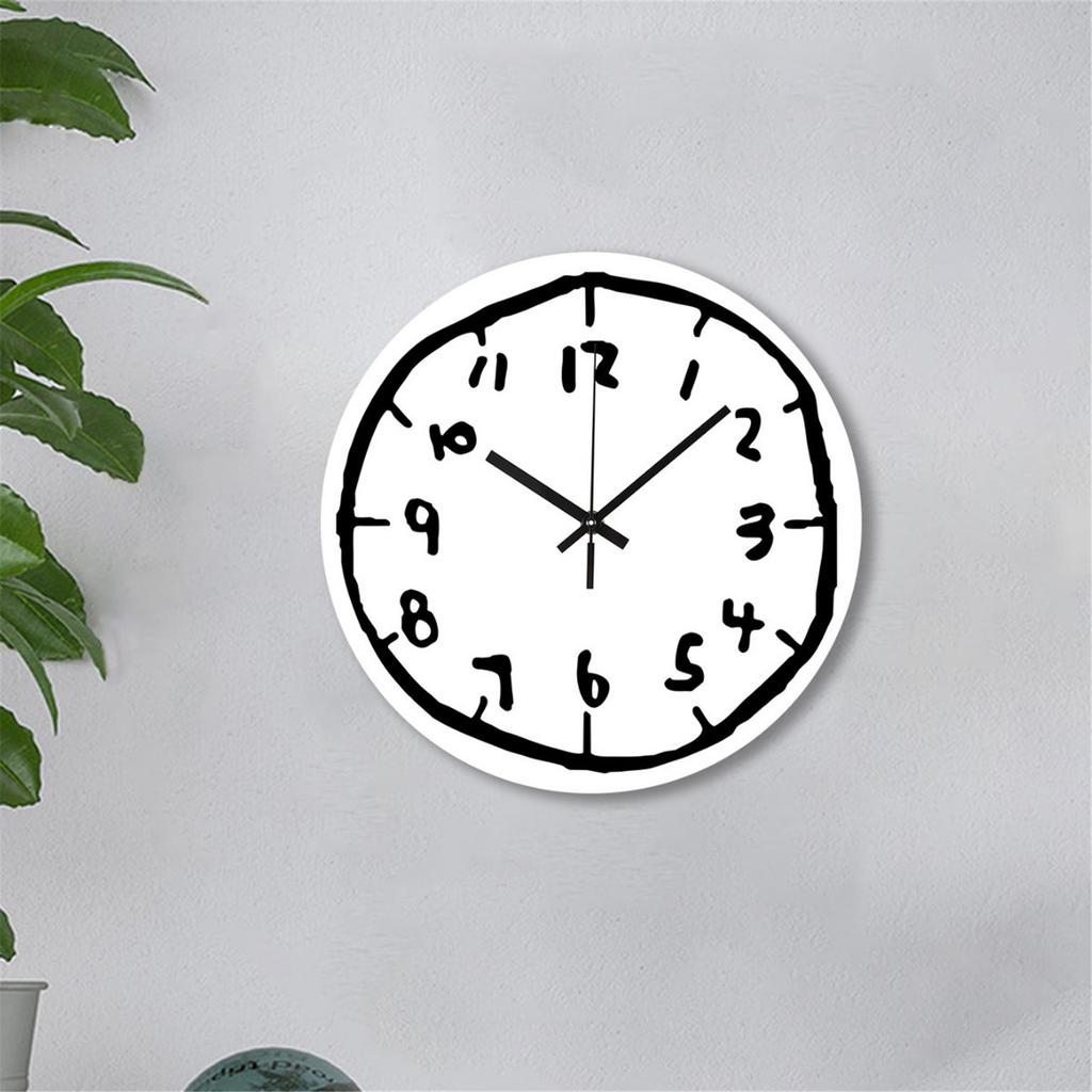 Modern Acrylic Wall Clock with Playful Graffiti Numbers Decorative Clock for Living Room or Bedroom