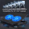 Laptop Cooling Pad with Adjustable Height Two 5.5 Inches Fan 2 USB Ports Suitable for 12"-15.6" Laptops