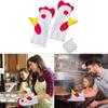 Oven Glove Heat Resistant Non-woven Fabric Oven Mitts Rooster Kitchen Glove Pots Pad Gift for Baking Cooking Lover