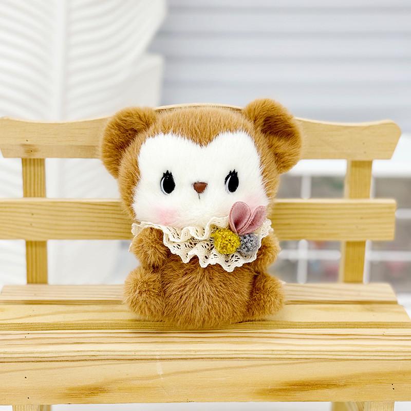 Cute Plush Otter Keychain Charm Fluffy Animal Bag Pendant Perfect For Gifts