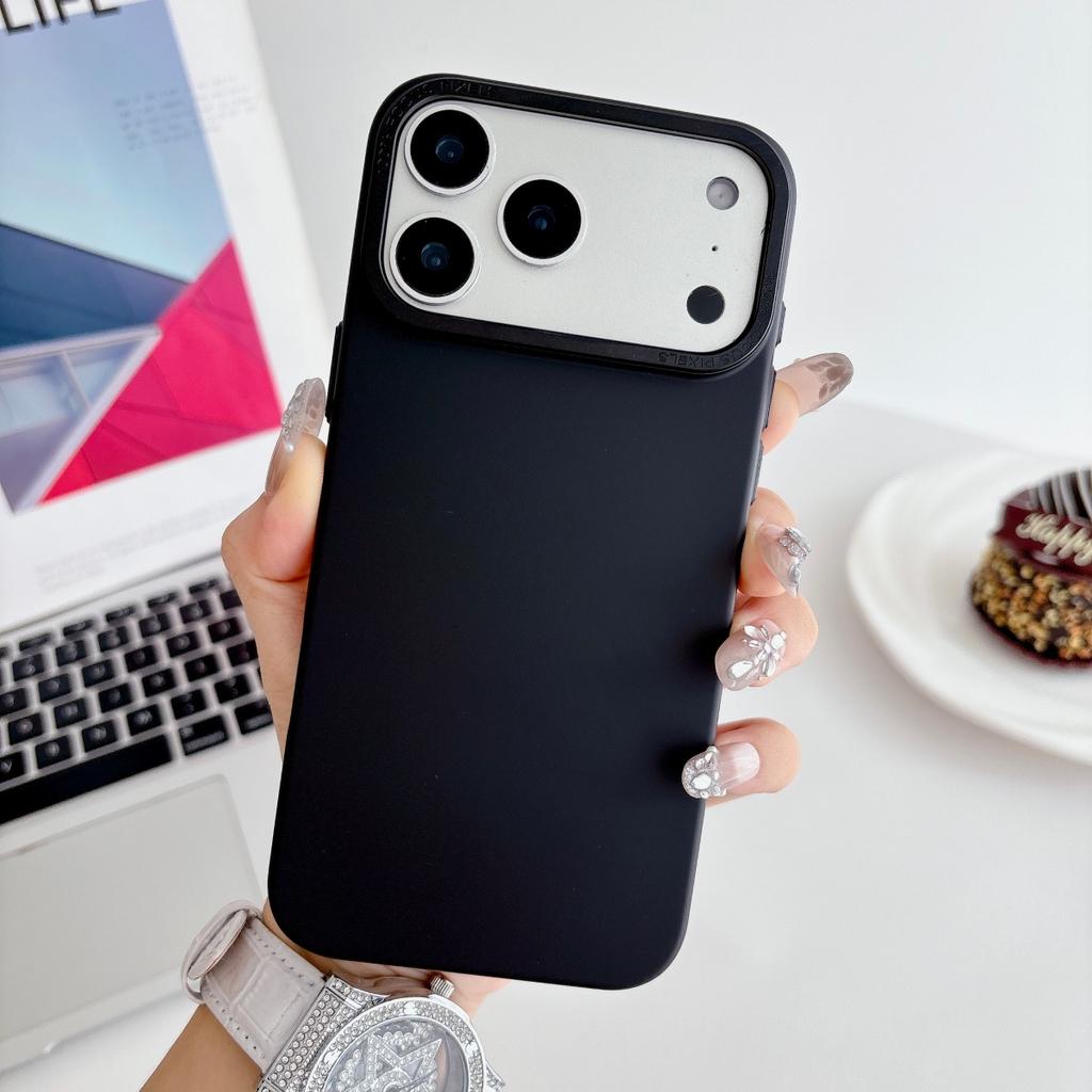 Матовый PC Чехол для телефона однотонный с металлическим бампером Для iPhone 17 Air 16 15 14 13 12 11 Plus Pro Max Нескользящий