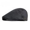 British Retro Faux Linen Flat Cap for Men Women Vintage Adjustable Beret Newsboy Hat Casual Breathable Peaked Forward Cap Korean Style