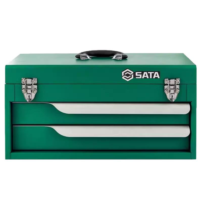 Sata 95139 20-дюймовый металлический ящик для инструментов с двумя ящиками - Портативный набор для домашнего ремонта