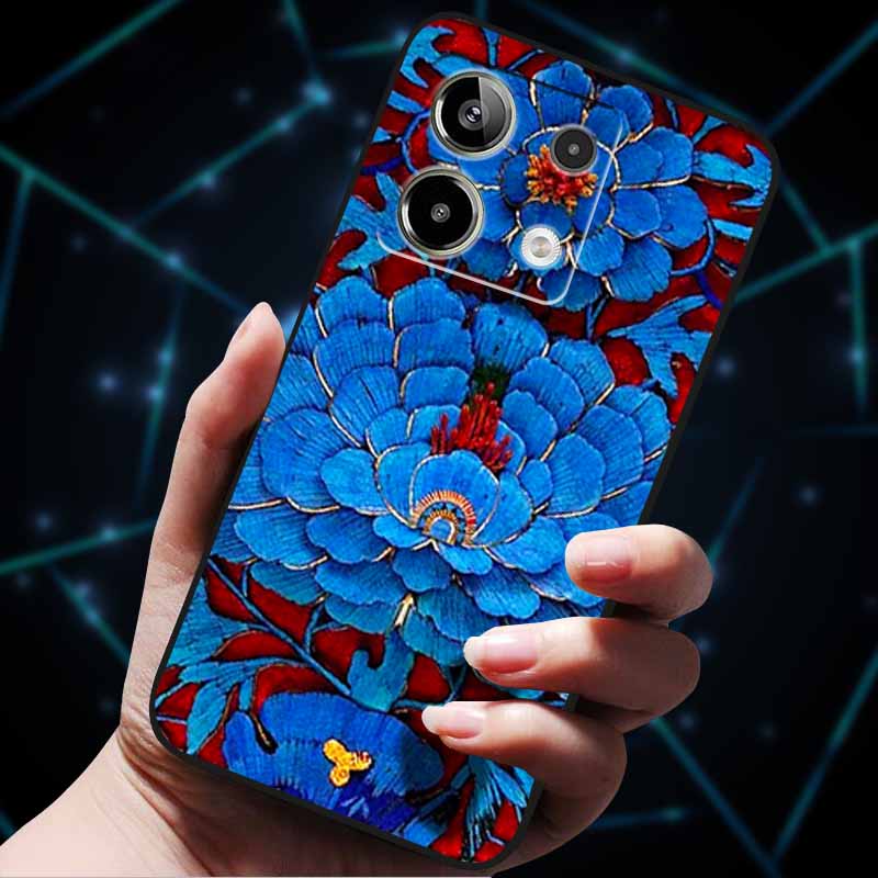 3D Цветочные тисненые чехлы для Redmi Note 13 Чехол Note13Pro 5G Мягкие силиконовые чехлы для телефона для Redmi Note 13 Pro Plus Задняя крышка Сумка