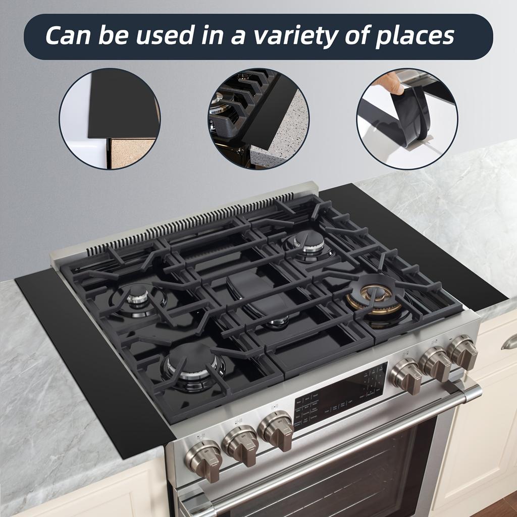 Гибкие силиконовые 2 шт. Заполнители зазора плиты | Водо- и пятноустойчивые, легко чистятся, защита столешницы, современный кухонный аксессуар, черный/белый