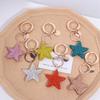 Artificial-Encrusted Car Keyring Five-Pointed Star Bag Pendant Cute Couple Keychain  Party