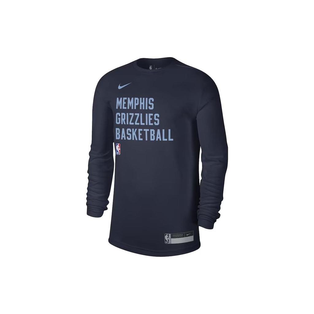 Nike Memphis Grizzlies Crew Neck Printed Letter Long Sleeve T-Shirt Unisex Tops Navy-Blue FD9954-419