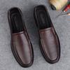 Модные мужские лоферы из натуральной кожи, нескользящие, для ходьбы, уличные слипоны, повседневная обувь для работы в офисе, кроссовки для вождения, мокасины
