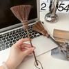 Mini Broom Desktop Keyboard Cleaner Portable Small Sweeper Creative Brown Bristle Brush for Dust Crevice Cleaning Hanging Decor