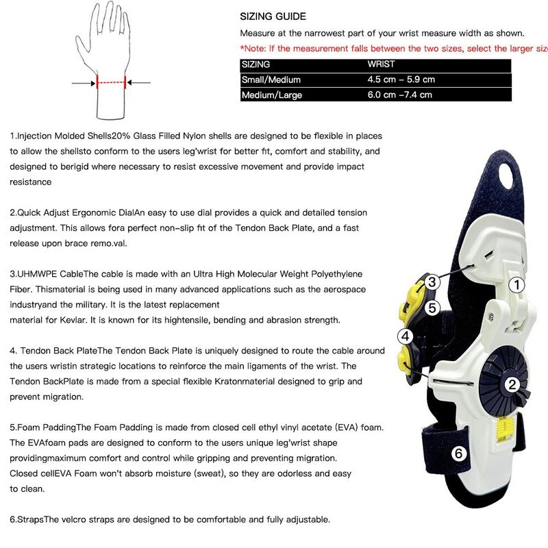 Motorcycle wrist guard X8 wrist support white acid yellow M/L motorcycle protective equipment