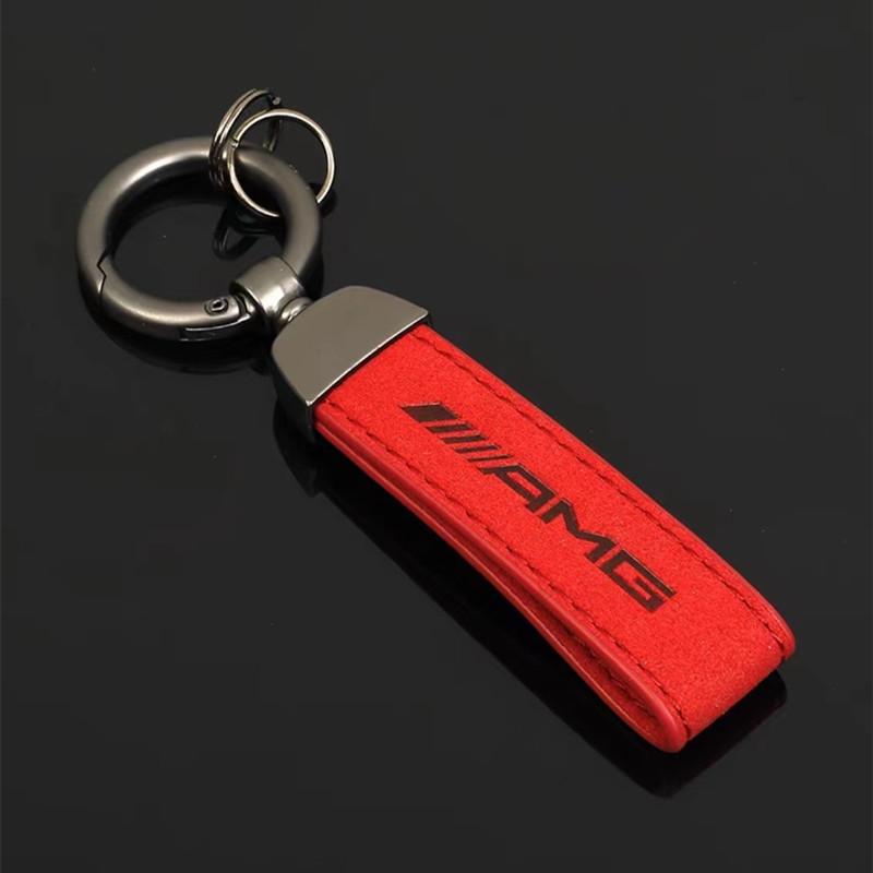 Anti-Scratch Key Protection Suede Car Key Chain Ring Holder Keyfob Accessories For Mercedes Benz AMG W203 W204 W205 W209 W210 BK1