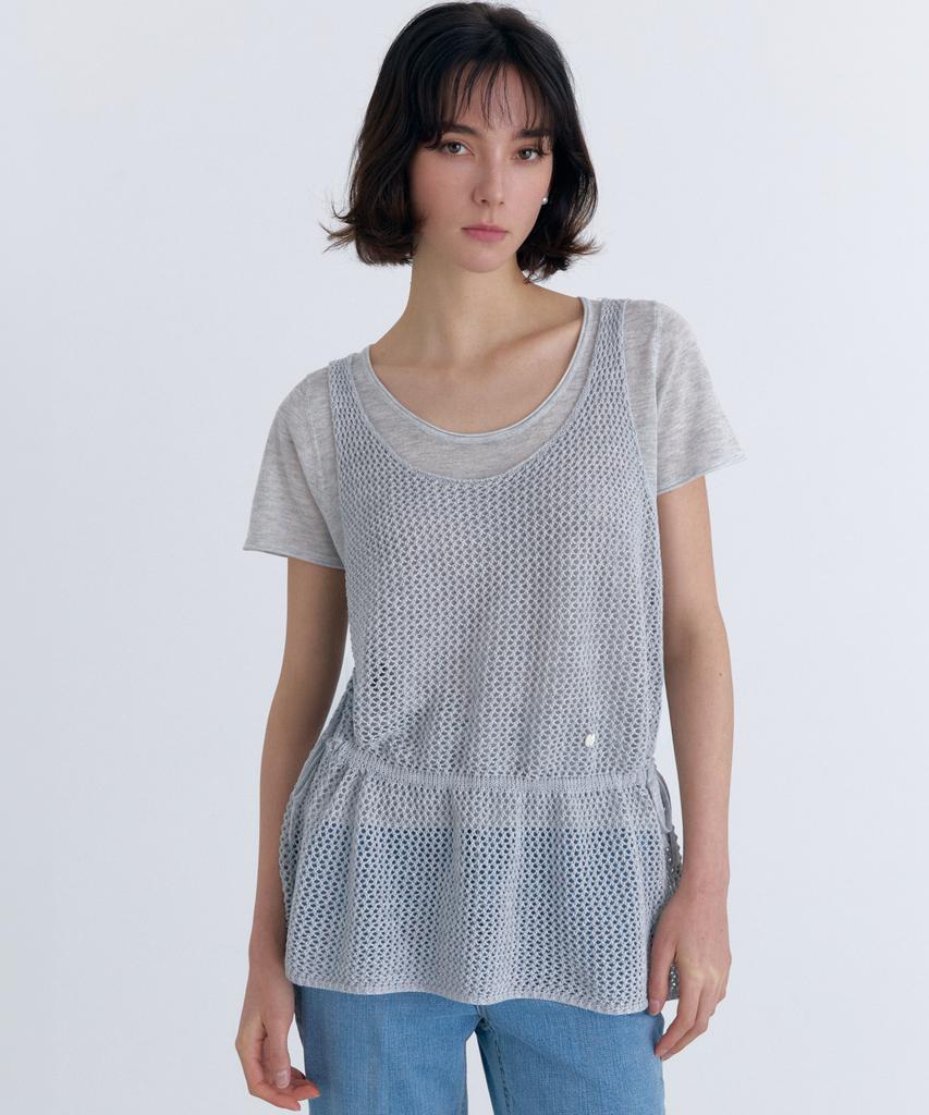 CLO'ET Mesh Crochet Knit Vest + 3 Colors