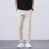 Весна и Лето Новые Мужские Модные Тонкие Прохладные Спортивные и Повседневные Эластичные Прямые Брюки с Защипами