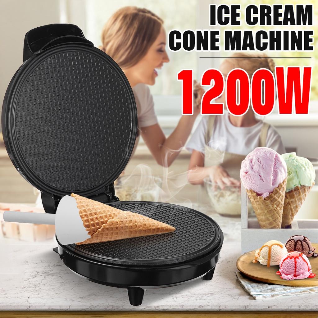 1200 Вт Антипригарная машина для приготовления яичных рулетов Электрическая машина для приготовления вафельных рожков для мороженого Мини-машина для приготовления вафельных рожков 20 см * 27,5 см