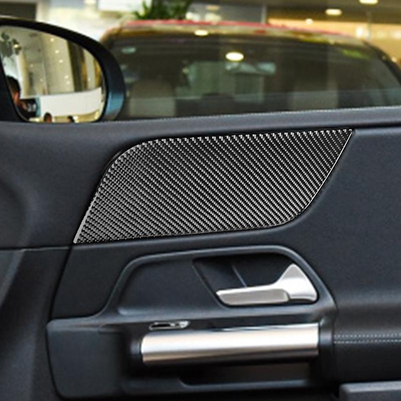 Для Mercedes Benz B Class W247-настоящее углеродное волокно, декоративная наклейка на панель передней двери автомобиля, салон автомобиля