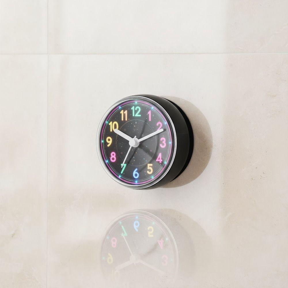 Waterproof Wall Clock Suction Cup Quartz Clock Easy Read Shower Clock Bathroom