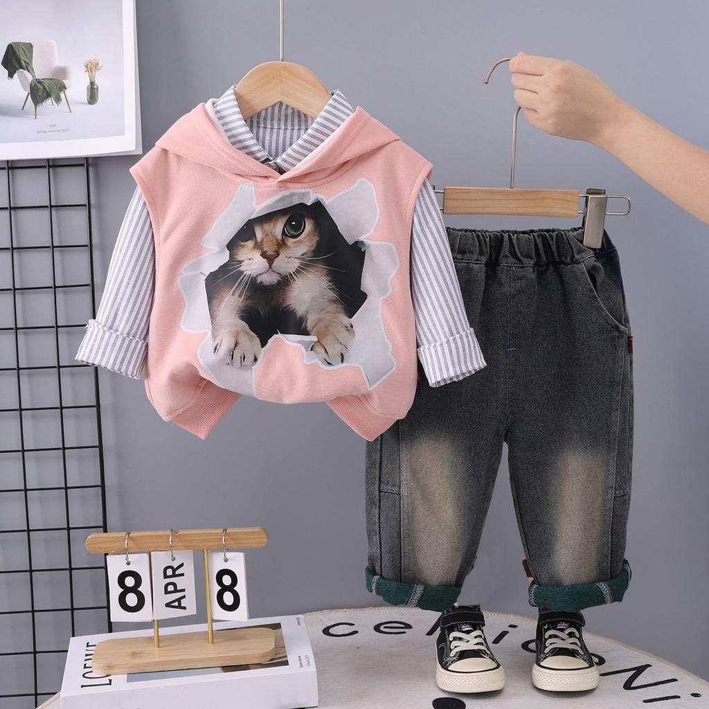 Kids Casual Long-Sleeve Set, Comfortable Daily Wear Outfits