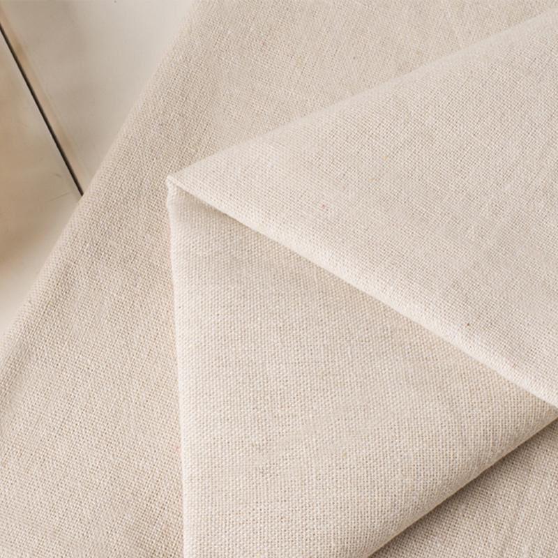 100x150cm Solid Color Raw Cloth Rough Cotton Linen Fabric For Diy Tablecloth Curtain Blank Canvas Background DIY Material