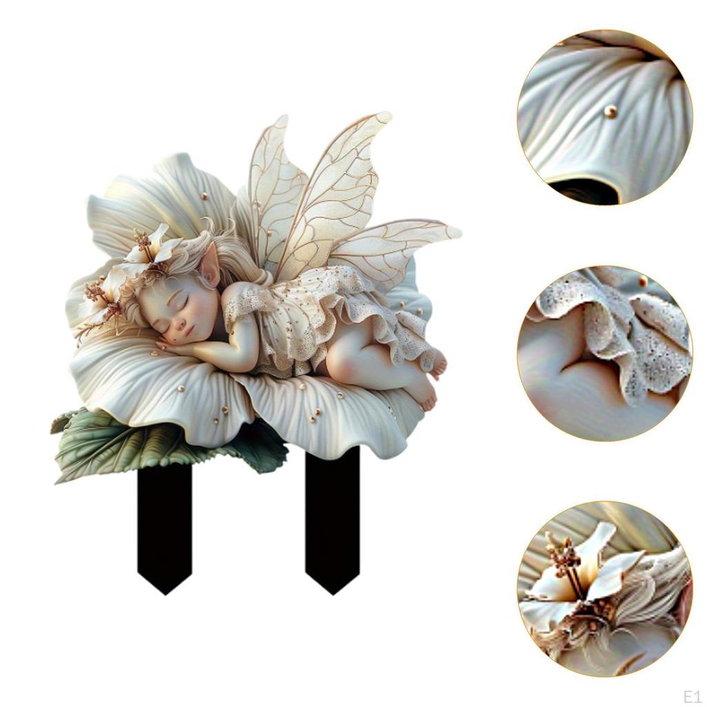 Акриловая скульптура, садовая фея, подарки, украшение 2D, коллекционная фигурка, украшение цветочного горшка