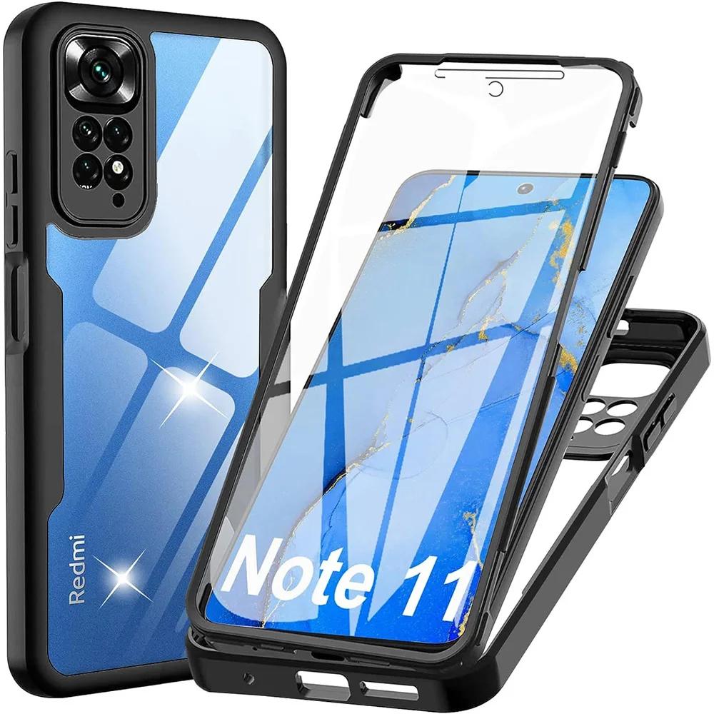 Чехол на весь корпус 360 для Xiaomi 13T Redmi 12C 10A 10C 9C 9At A1 A2 Note 9 9S 10 10S 11S 11 12S 12 Pro 5G Poco X3 NFC X5 F5 Pro 5G двухсторонняя крышка