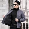 Осенне-зимняя куртка мужская новая шерстяная куртка плюс хлопок кашемир модная стойка воротник повседневная одежда для пап среднего возраста