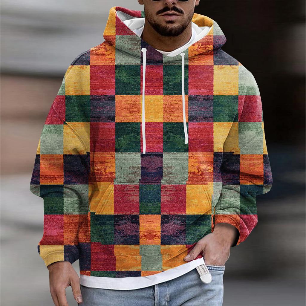 Fashion Print Loose Men's And Women's Long Sleeve Hooded Sweater