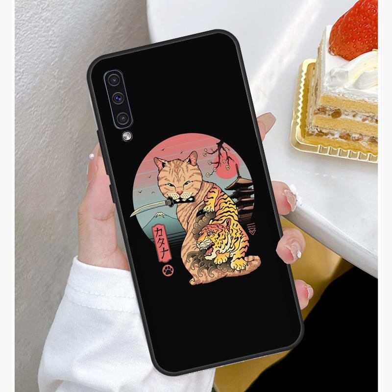 Чехол для телефона в японском стиле Ukiyo-e Cat Art для Samsung Galaxy A50 A70 A02S A20S A21S A52S A12 A32 A52 A72 A51 A71