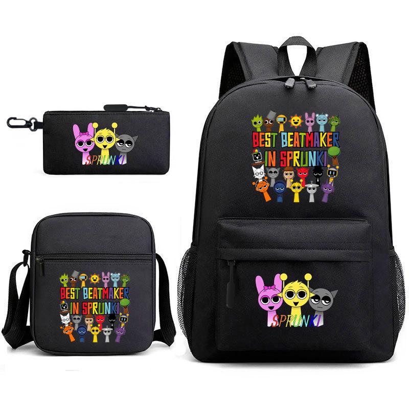 Rhythm Box Children's Backpack Crossbody Bag Pencil Bag Rabub Cute Elementary School Bag Three-piece Set