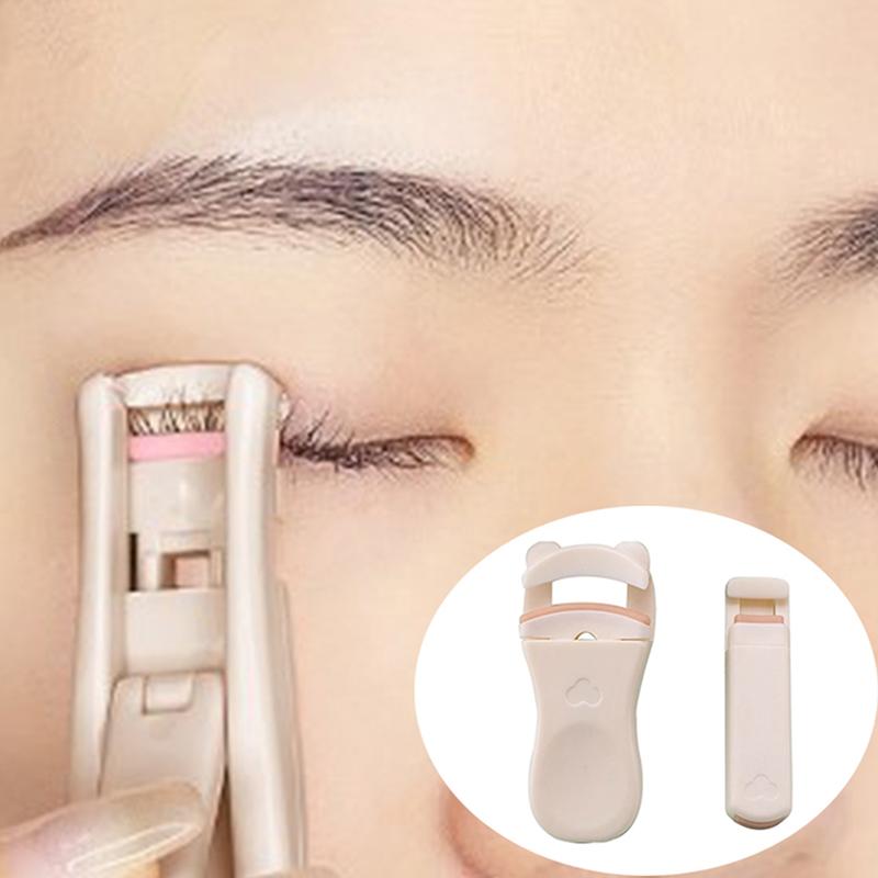 Щипцы для завивки ресниц, долговечные для начинающих, мультяшный дизайн, мини-питание для женщин, аксессуары для макияжа, инструмент, подходящий для всех форм ресниц