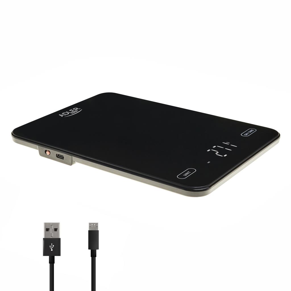 Adler Ad 3177B 10 USB Charged Kitchen Scale