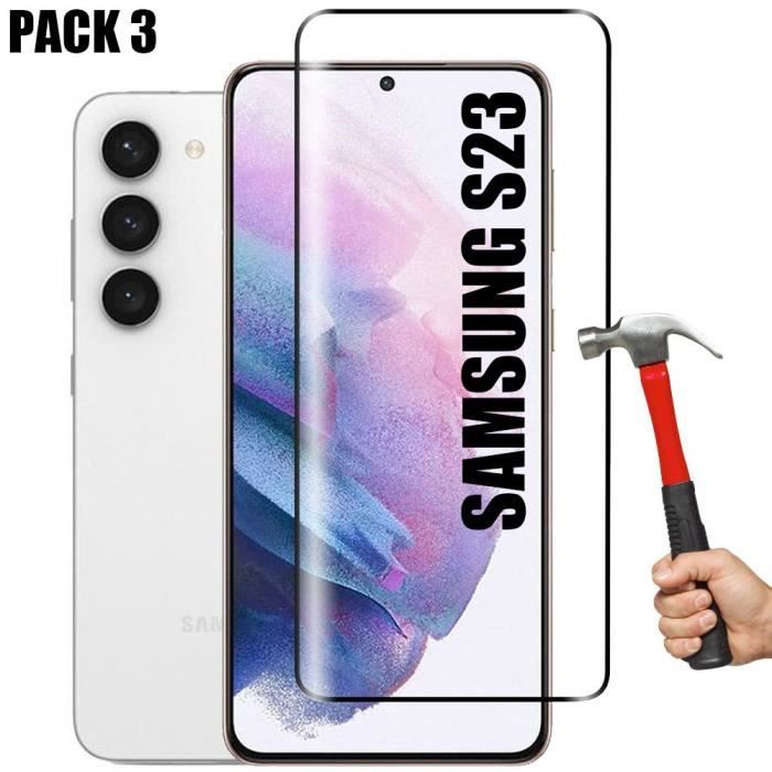 Verre Trempé - BOOLING - Compatible Samsung Galaxy S23 - Lot de 3 - Résistant aux Rayures - 9H