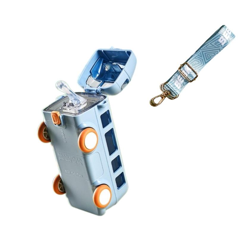 Креативная детская бутылка для воды из материала Tritan в виде автобуса с милой трубочкой для школьников и детей детского сада