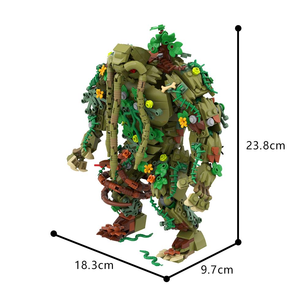Gobricks MOC Malveled Man-Thing Ted Building Blocks Movies Werewolf DIY Model Brick Humanoid Mutate Swamp Monster Toy Gift