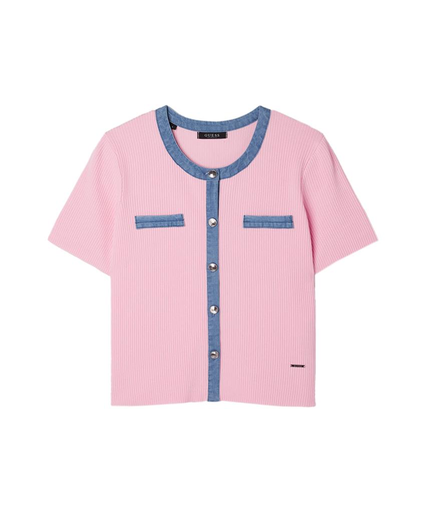 Guess 2-Color Women'S Short Sleeve Sweater Jacket Rp2S06J3