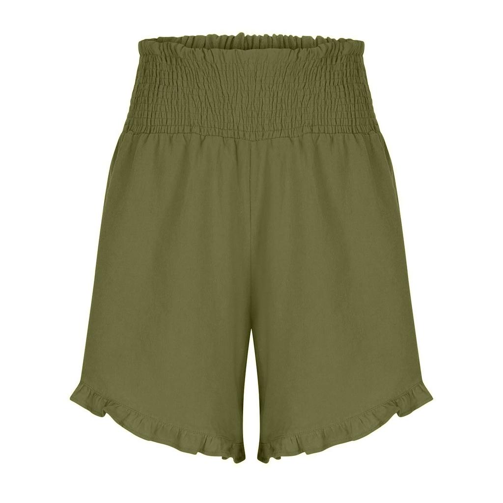 Женские однотонные тонкие повседневные брюки с эластичной резинкой на талии, свободные брюки, шорты