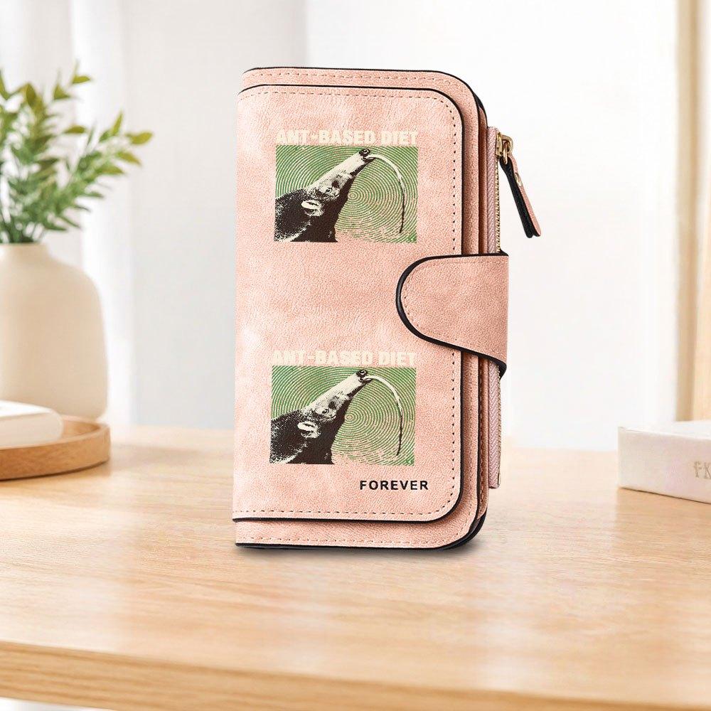 ANT BASED DIET long zipper wallet large capacity card holder unisex clutch bag stylish zippered coin purse suitable for daily use perfect gift for