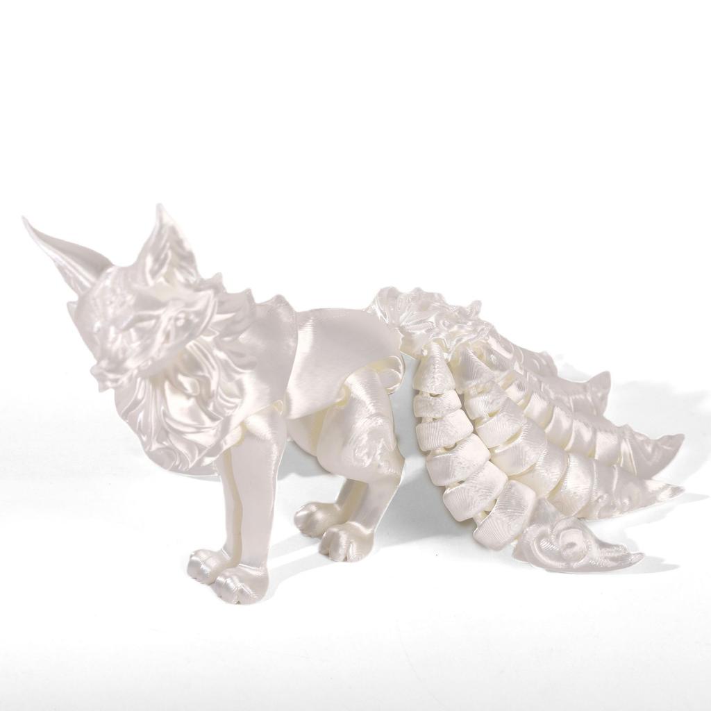 Модель, напечатанная на 3D-принтере из PLA, Многосуставная подвижная кукла лисы с тонким хвостом, Многоцветная шарнирная фигурка животного, Настольное украшение