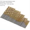 50pcs High Speed Steel Titanium-plated Mini Twist Drill BitSet,Handheld Electric Drill Accessories, StraightShank Drill Bit Set