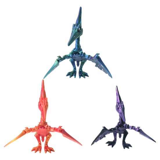 3D Printed Pterosaur Dino Skeleton with Articulated Joints Dinosaur Fidget Toy for Stress Relief Home Office Decor Executive Desk Toy