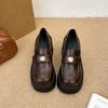 Small Thick High-heeled Jk Small Leather Shoes for Women's 2025 Summer and Autumn New Thick-soled Versatile Retro British Style Loafers